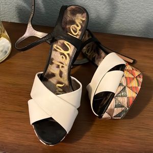 Almost like new , very high heels! Beautiful for summer dress.